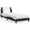 vidaXL Cama con colchón cuero sintético negro y blanco 90x200 cm