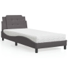 vidaXL Cama con colchón cuero sintético gris 100x200 cm