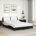 vidaXL Cama con colchón cuero sintético negro y blanco 120x200 cm