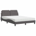 vidaXL Cama con colchón cuero sintético gris 140x190 cm