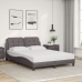 vidaXL Cama con colchón cuero sintético gris 140x190 cm