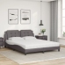 vidaXL Cama con colchón cuero sintético gris 160x200 cm