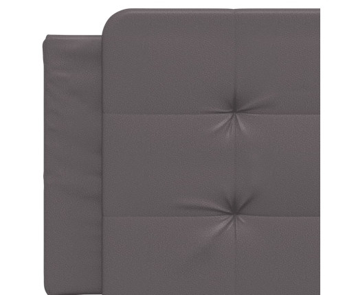 vidaXL Cama con colchón cuero sintético gris 160x200 cm