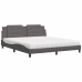 Cama con colchón cuero sintético gris 180x200 cm