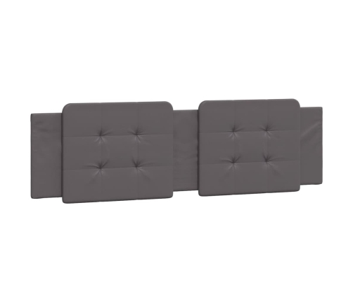 Cama con colchón cuero sintético gris 180x200 cm