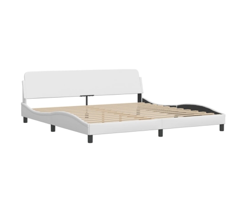 vidaXL Cama con colchón cuero sintético blanco 200x200 cm