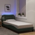 Estructura de cama con luces LED tela gris oscuro 90x190 cm