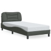 Estructura cama con LED sin colchón tela gris oscuro 90x190 cm