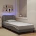 vidaXL Estructura de cama con luces LED tela gris taupe 90x190 cm