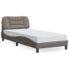 vidaXL Estructura de cama con luces LED tela gris taupe 90x190 cm