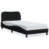 vidaXL Estructura de cama con luces LED tela negro 90x200 cm