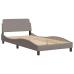 Estructura de cama con luces LED tela gris taupe 100x200 cm