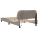 Estructura de cama con luces LED tela gris taupe 100x200 cm