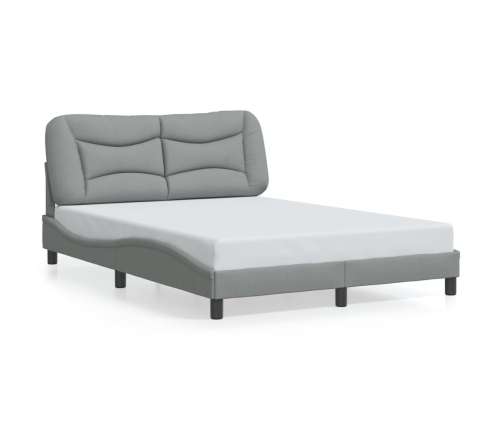 vidaXL Estructura de cama con luces LED tela gris claro 120x200 cm