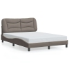 Estructura de cama con luces LED tela gris taupe 120x200 cm