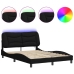 vidaXL Estructura de cama con luces LED tela negro 140x190 cm