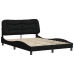 vidaXL Estructura de cama con luces LED tela negro 140x190 cm