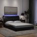 vidaXL Estructura de cama con luces LED tela negro 140x190 cm