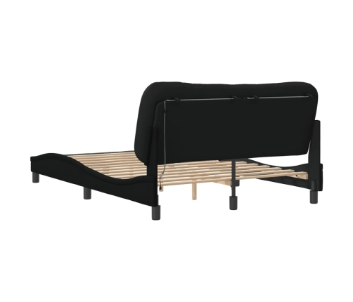 vidaXL Estructura de cama con luces LED tela negro 140x190 cm