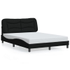 vidaXL Estructura de cama con luces LED tela negro 140x190 cm