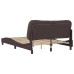 Estructura cama con LED sin colchón marrón oscuro 140x190 cm