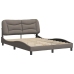 vidaXL Estructura de cama con luces LED tela gris taupe 140x190 cm