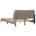 vidaXL Estructura de cama con luces LED tela gris taupe 140x190 cm