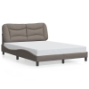 vidaXL Estructura de cama con luces LED tela gris taupe 140x200 cm