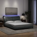 Estructura de cama con LED sin colchón gris claro 160x200 cm