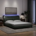 Estructura de cama con LED sin colchón gris oscuro 160x200 cm