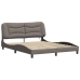 vidaXL Estructura de cama con luces LED tela gris taupe 160x200 cm