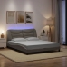 vidaXL Estructura de cama con luces LED tela gris taupe 160x200 cm