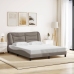 vidaXL Estructura de cama con luces LED tela gris taupe 160x200 cm