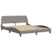 vidaXL Estructura de cama con luces LED tela gris taupe 160x200 cm