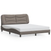 vidaXL Estructura de cama con luces LED tela gris taupe 160x200 cm