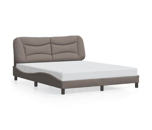 vidaXL Estructura de cama con luces LED tela gris taupe 160x200 cm