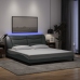 Estructura de cama con luces LED tela gris claro 180x200 cm