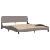 Estructura de cama con luces LED tela gris taupe 180x200 cm