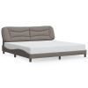 vidaXL Estructura de cama con luces LED tela gris taupe 200x200 cm