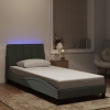 Estructura cama con luces LED terciopelo gris claro 80x200 cm