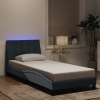 Estructura cama con luces LED terciopelo gris oscuro 80x200 cm