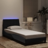 Estructura de cama con luces LED terciopelo negro 80x200 cm