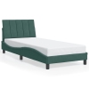 Estructura cama con luces LED terciopelo verde oscuro 80x200 cm