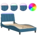 Estructura de cama con luces LED terciopelo azul 80x200 cm