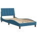 Estructura de cama con luces LED terciopelo azul 80x200 cm