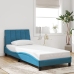 Estructura de cama con luces LED terciopelo azul 80x200 cm