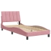 Estructura de cama con luces LED terciopelo rosa 80x200 cm
