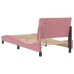 Estructura de cama con luces LED terciopelo rosa 80x200 cm