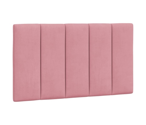 Estructura de cama con luces LED terciopelo rosa 80x200 cm