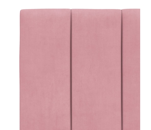 Estructura de cama con luces LED terciopelo rosa 80x200 cm